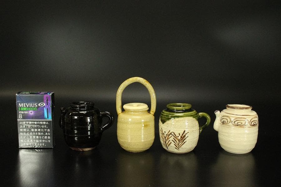 茶道具 色変わり 四滴茶入 不老園 共箱 未使用(LC720)