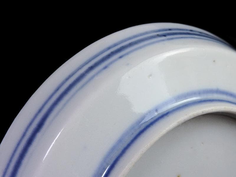 古伊万里　色絵　垣根に椿の図　4寸皿　５枚　F018AS-fbrn