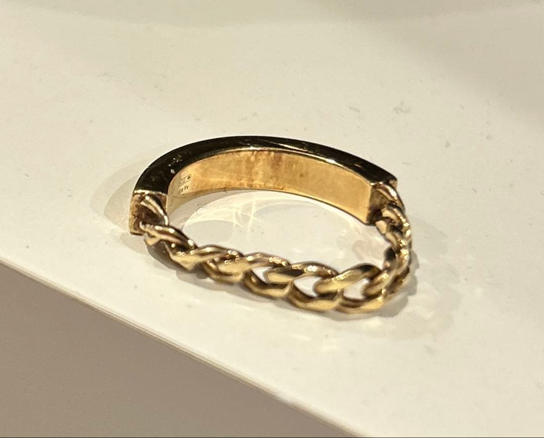 美品【BOTTEGA VENETA】ゴールドリング　メンズ