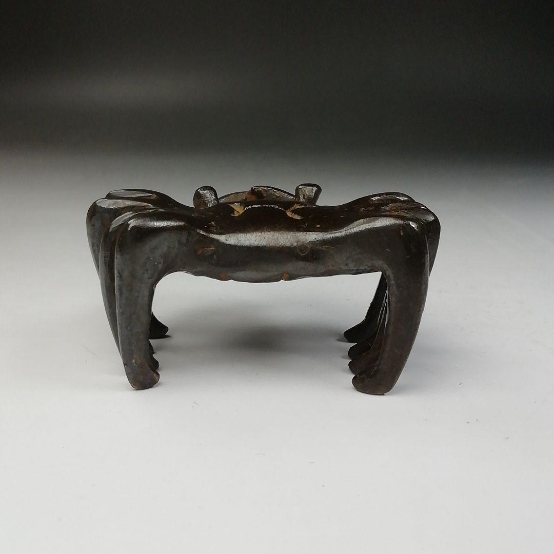Ｔ７２４　蓋置　『蝋型鋳銅　蓋置』『蟹』『牧田秀雲 作』　共箱　茶道具