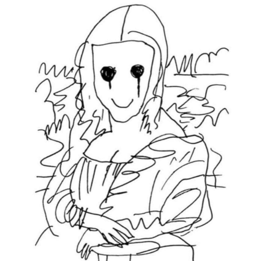 版画 MADSAKI Coffee Break Drawing Mona Lisa