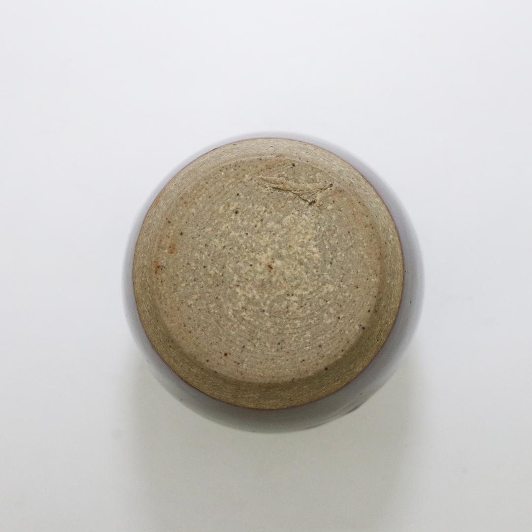 茶入れ　膳所焼窯 肩衝 茶入 陽炎園 共箱 共袋