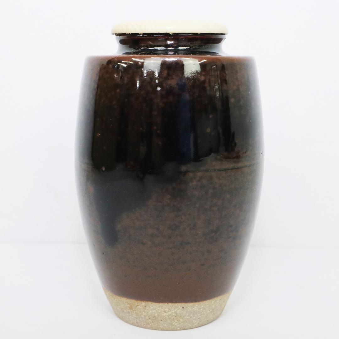 茶入れ　膳所焼窯 肩衝 茶入 陽炎園 共箱 共袋