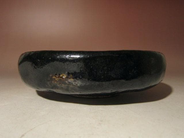 ☆楽十三代惺入　黒茶碗【清香】☆表千家十三代即中斎花押☆u515