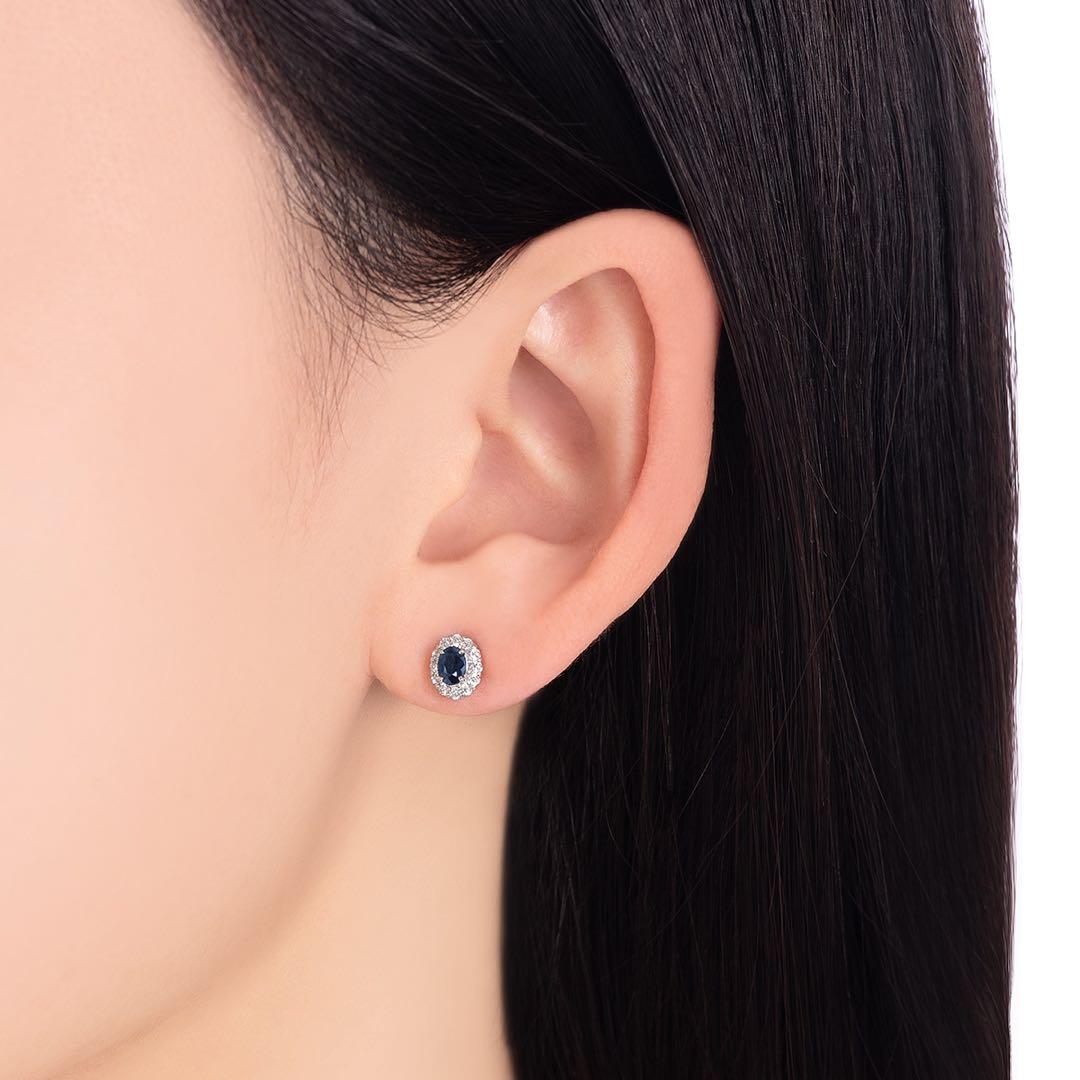 K10ホワイトゴールドサファイアピアス