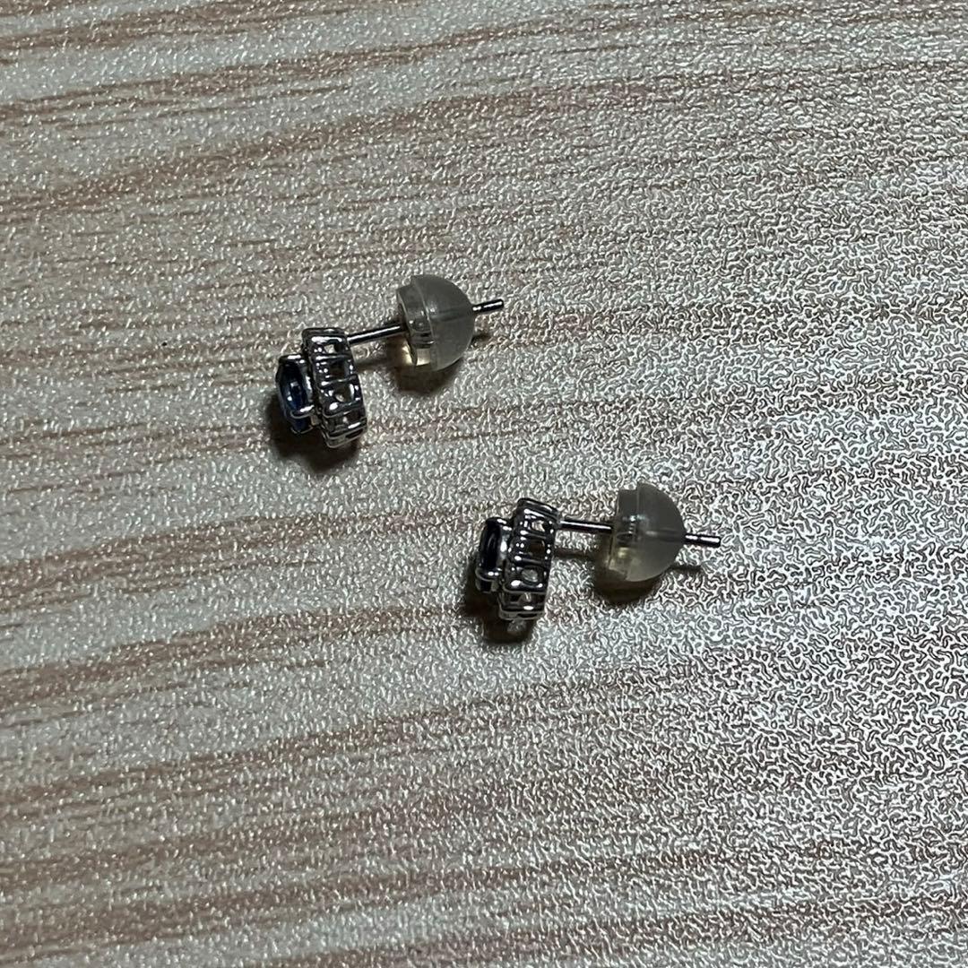 K10ホワイトゴールドサファイアピアス