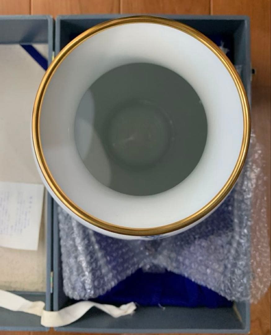 希少　大倉陶園　OKURA 高級　花瓶　正規品　フラワーベース　金彩　花　美品