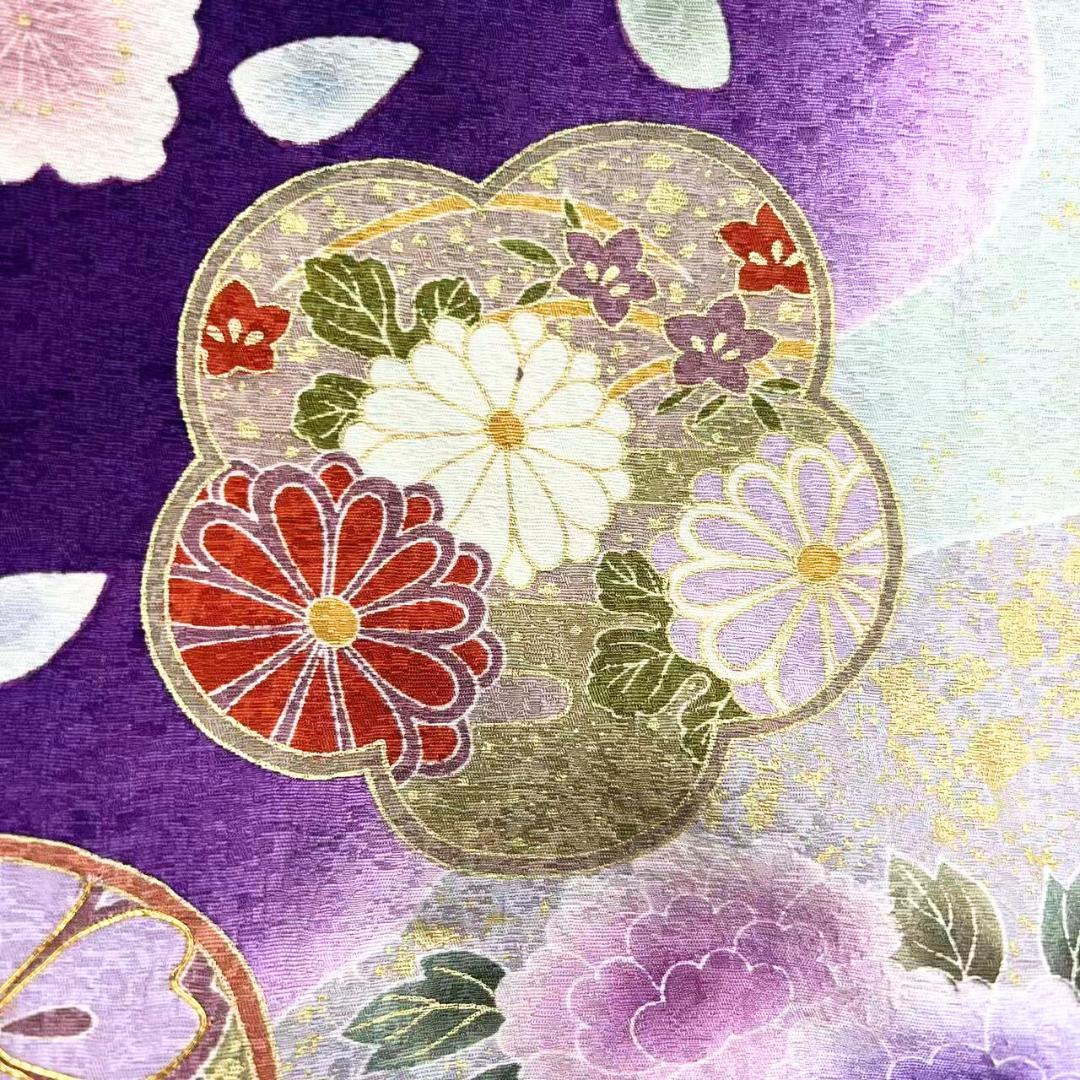 ≪早い者勝ち≫ 振袖セット 成人式 正絹 古典柄 振袖 紫 S*122 ●