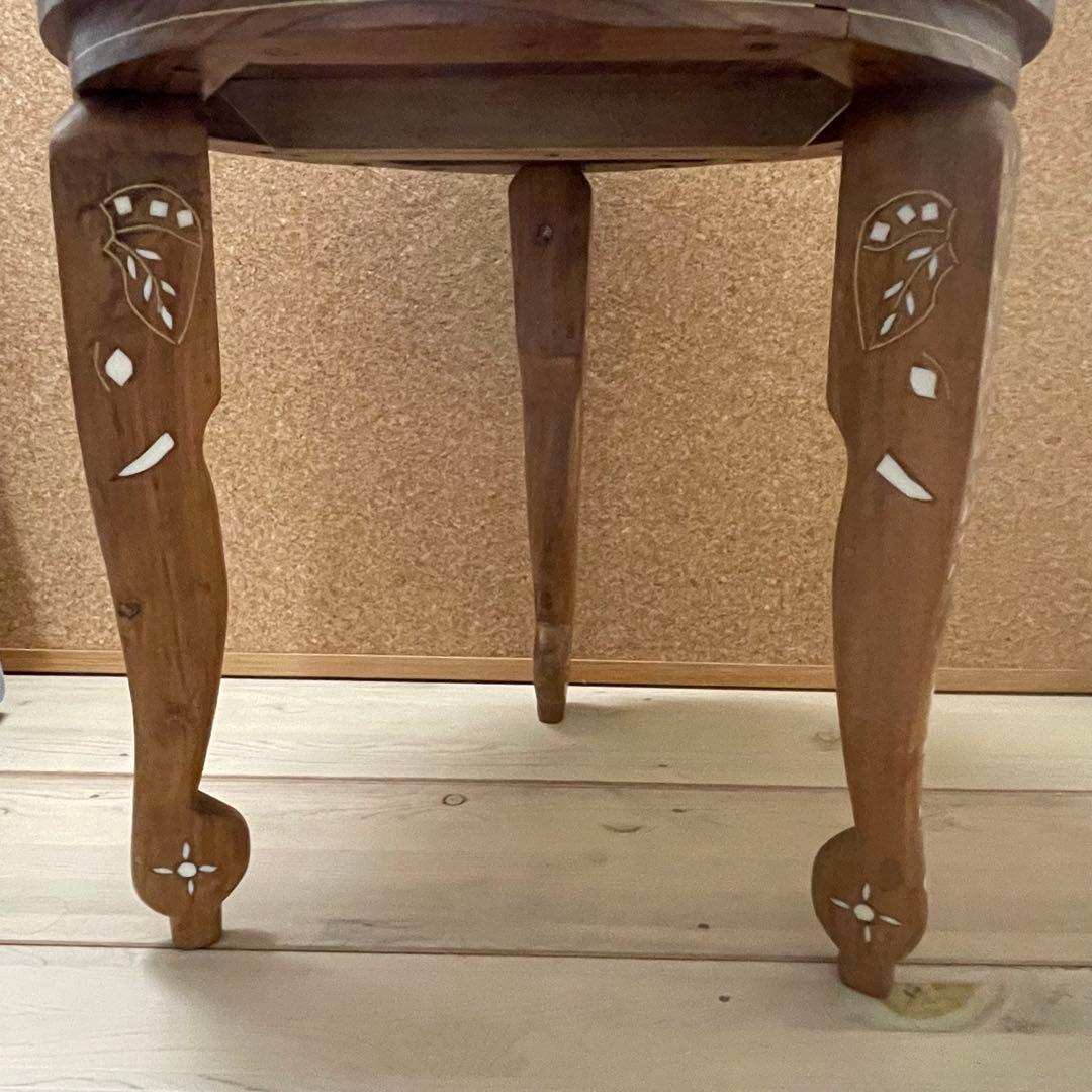 アンティーク　花台　タージマハル　猫足　アジアン