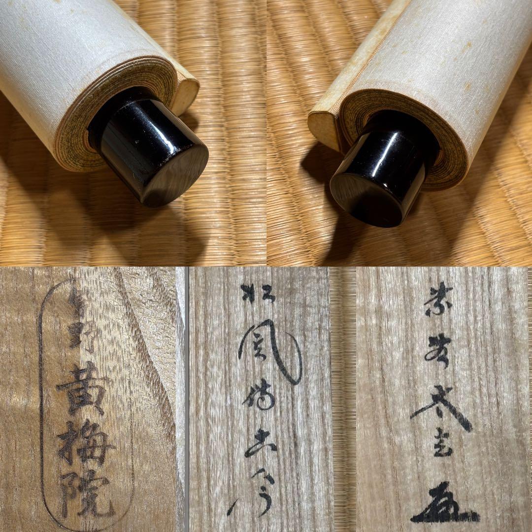 ★掛軸/茶掛『紫野 小林太玄』筆！『松風伝古今』一行書！共箱(焼印入)/紙箱付★