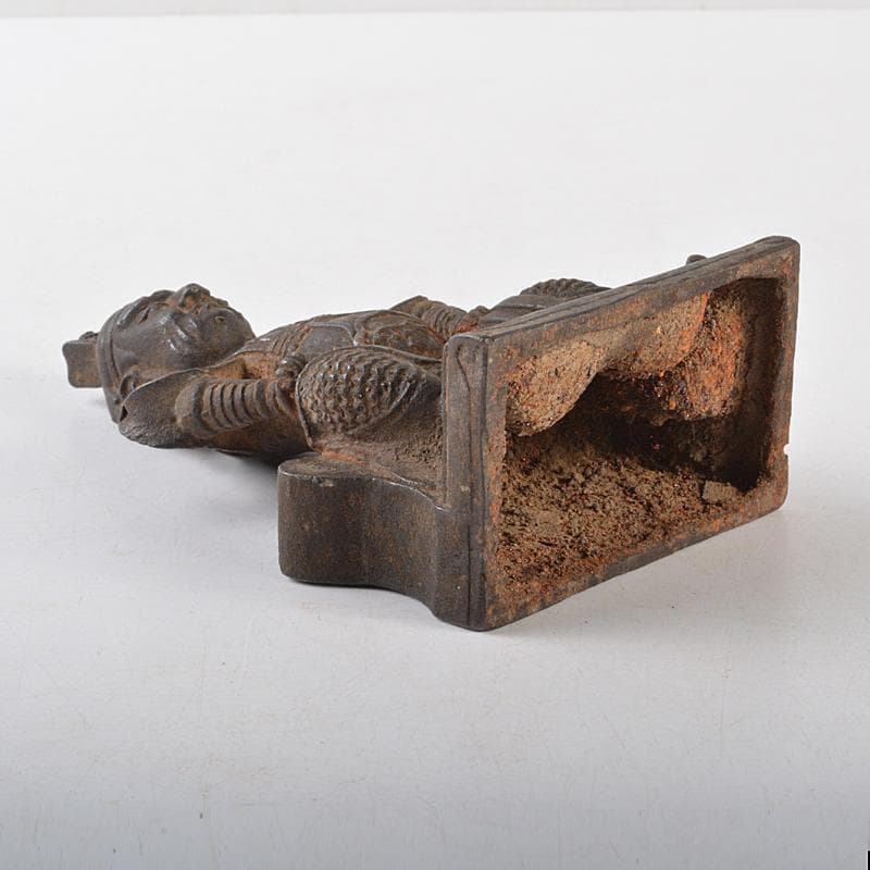 仏教美術　古鉄　武人像　人物像　置物　M　R5206