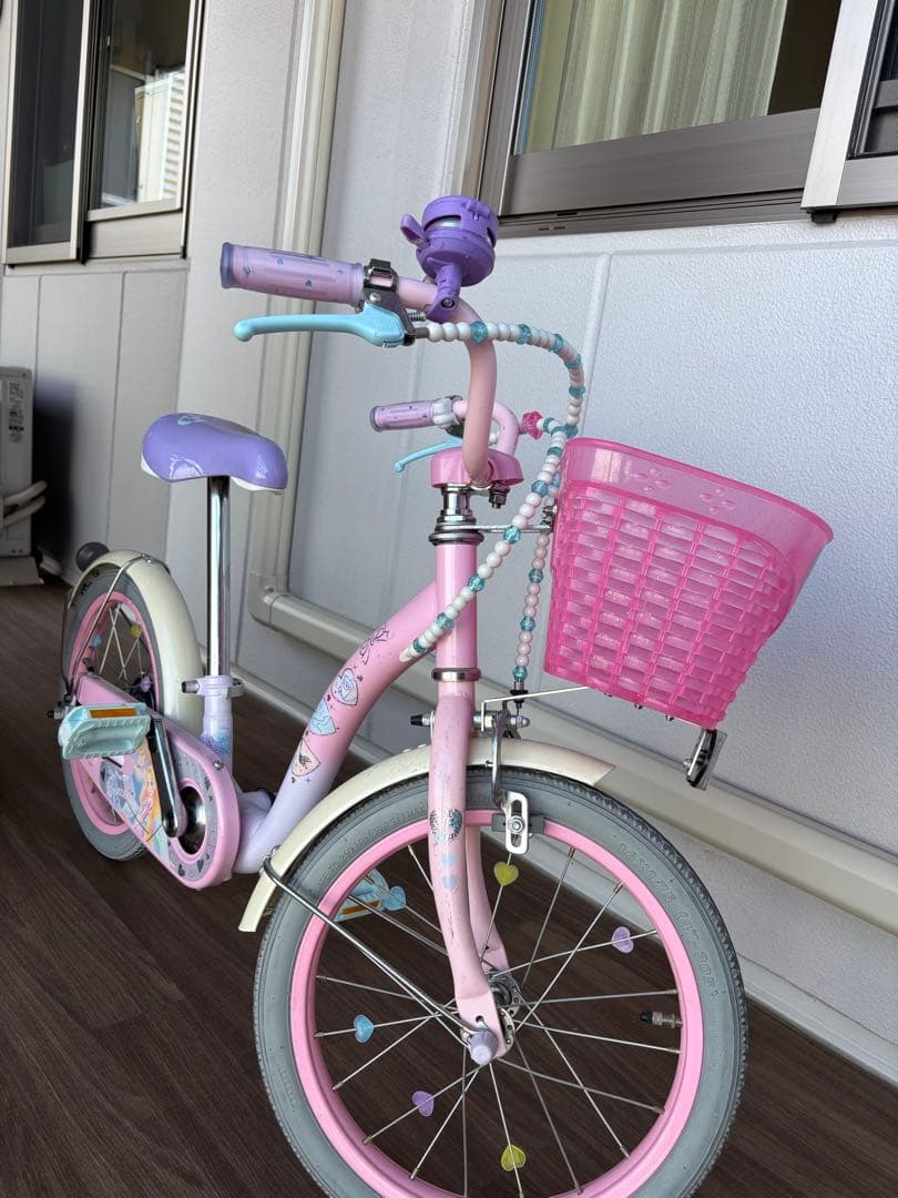 美品☆【直接引取り限定】Disneyプリンセスデザイン 幼児用自転車 16インチ