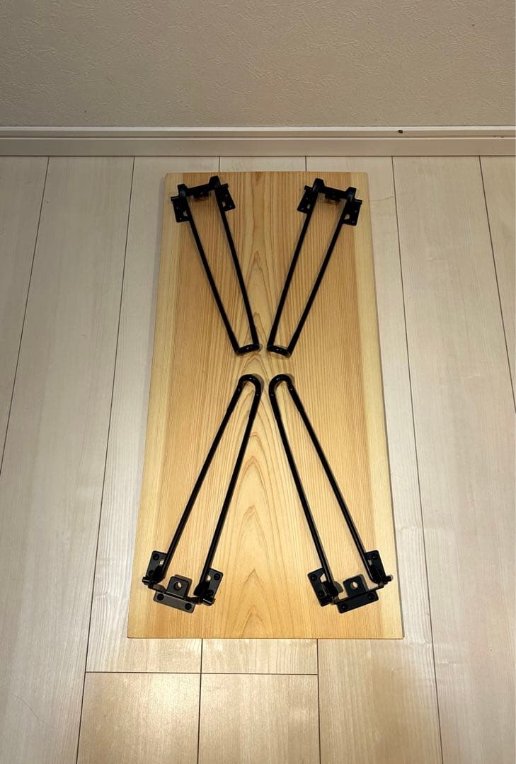 檜 一枚板 テーブル 桧 ひのき キャンプテーブル コーヒーテーブル 撥水加工済