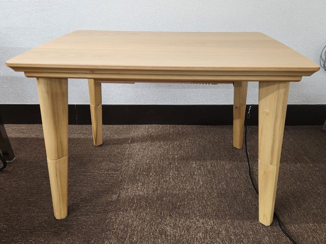 【動作確認済】こたつテーブル 90×60 継ぎ脚付き ヒーター内蔵 日本製