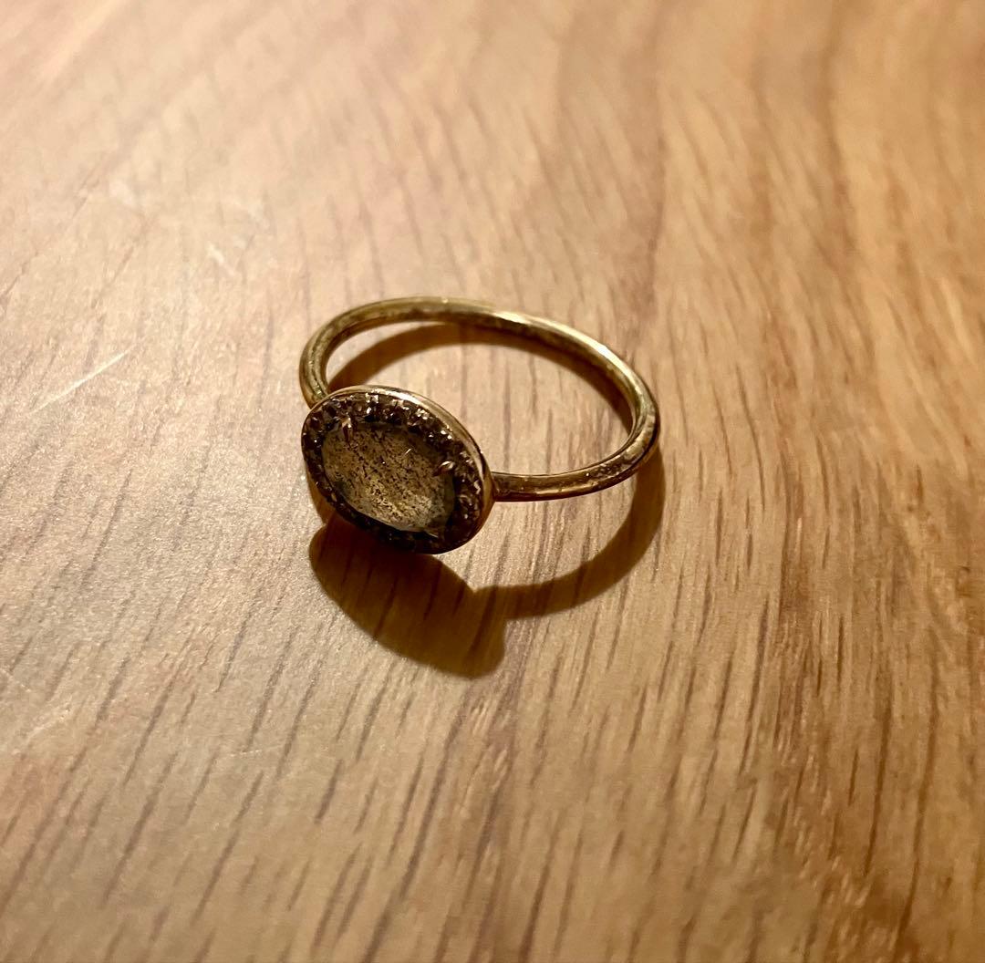 m*k様 ミディアム　ラブラドライト パヴェダイヤモンド リング