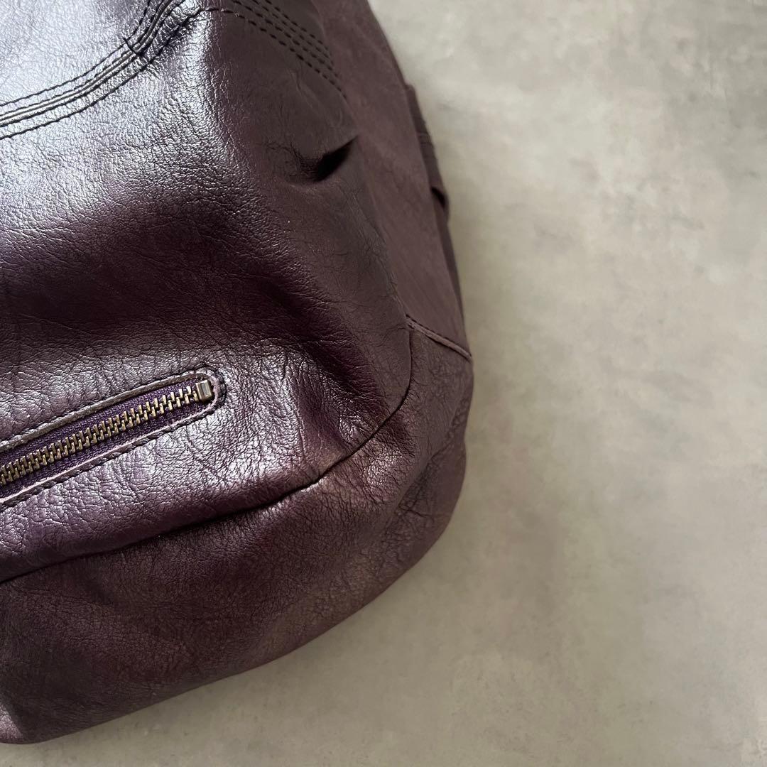 【美品】 アナスイ バタフライ レザー ハンド バッグ ANASUI パープル