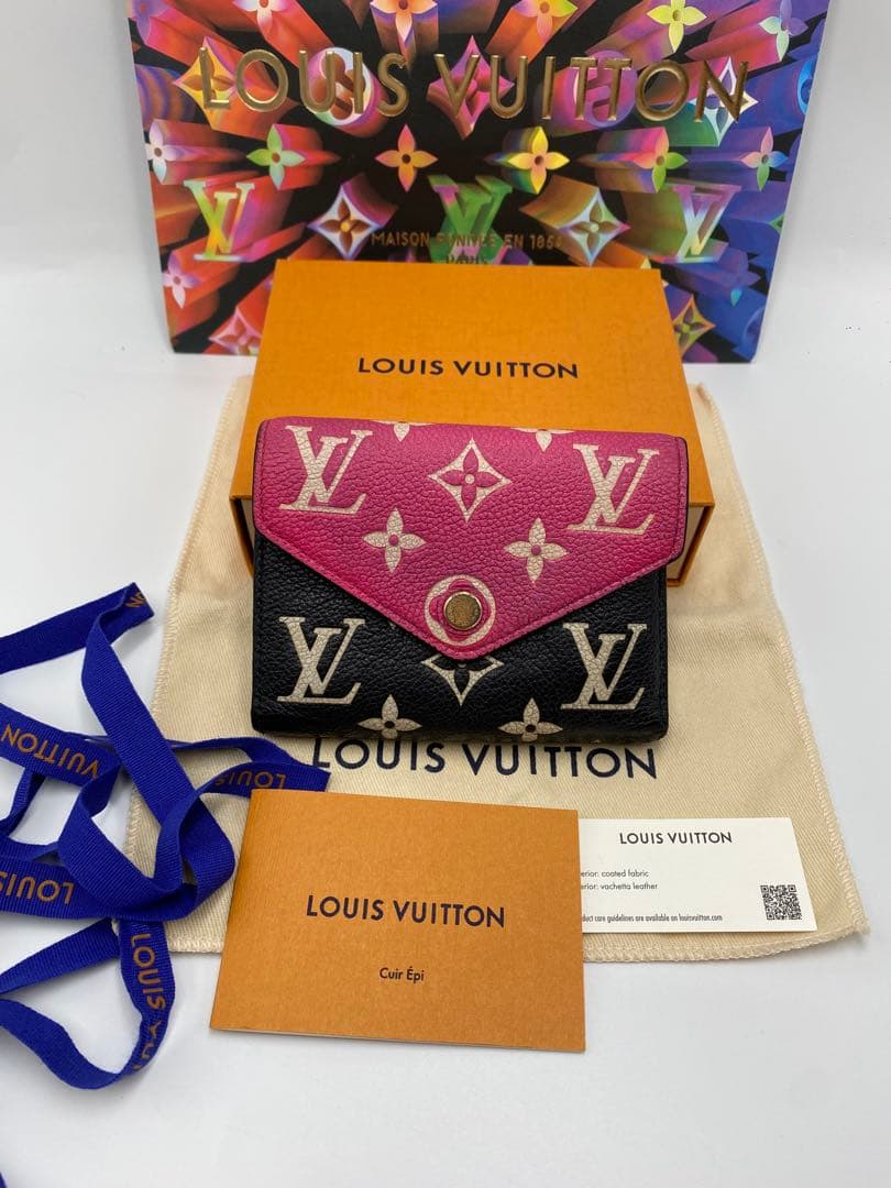 ルイヴィトン モノグラムアンプラント ポルトフォイユ・ヴィクトリーヌ 三つ折財布