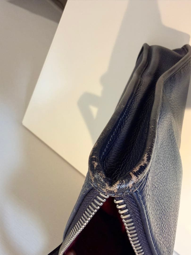 ロエベ ビジネスバッグ トレド アナグラム ロゴ A4可 レザー ネイビー