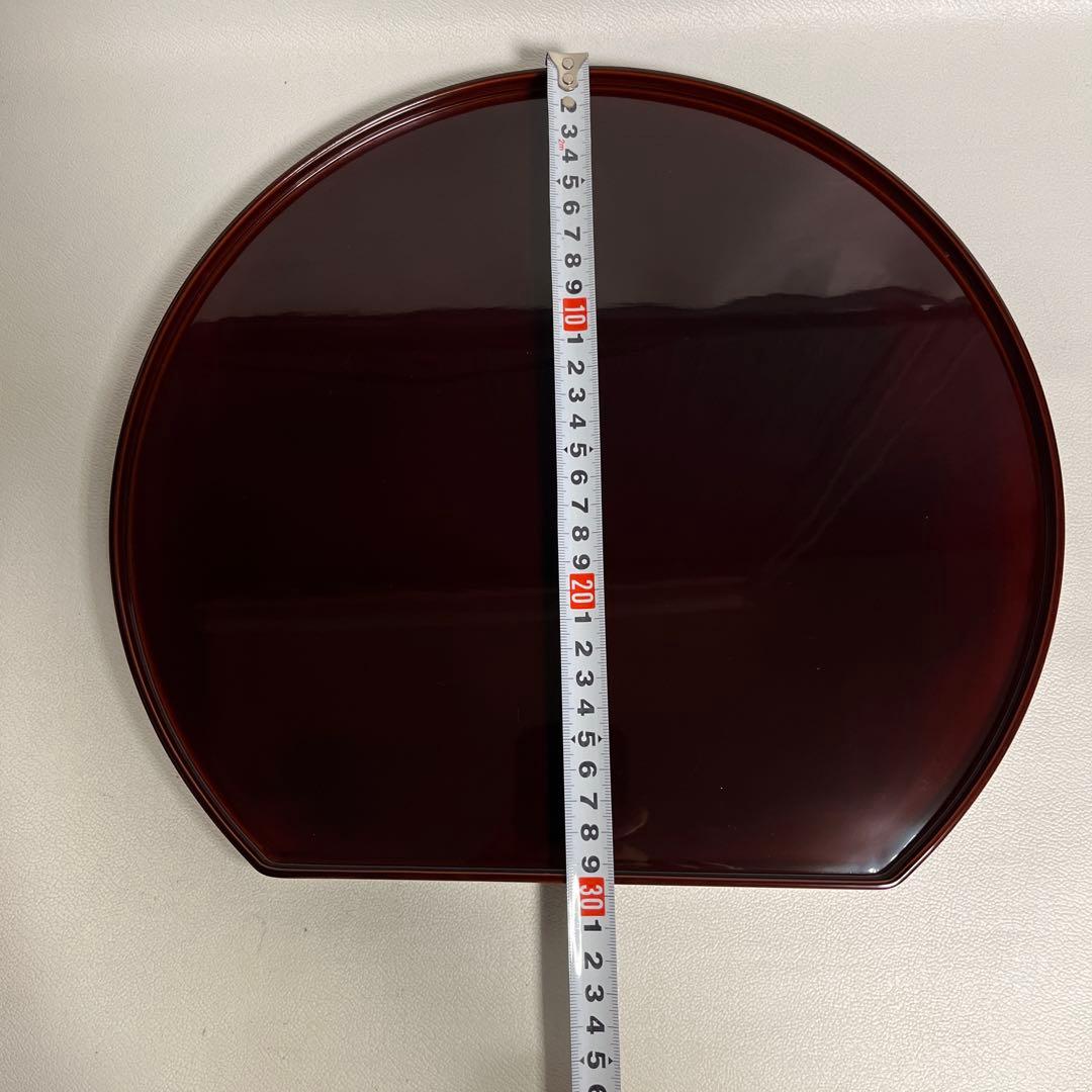 輪島塗　溜半月膳　五客