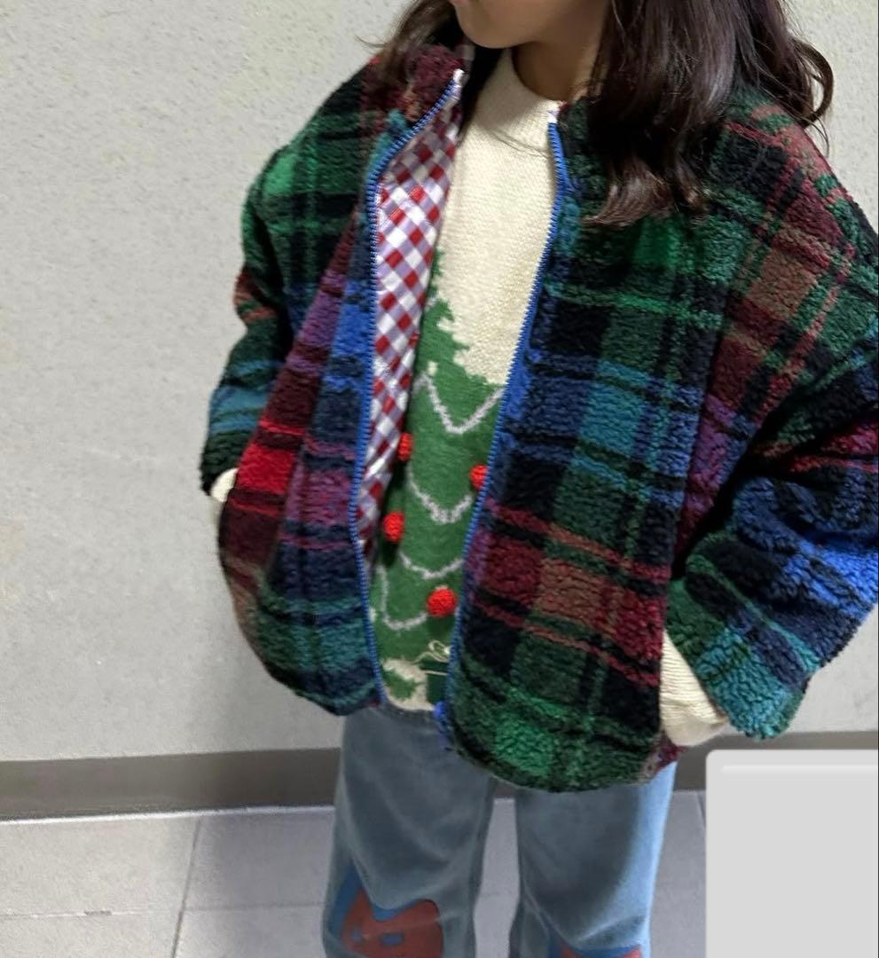 fish & kids リバーシブルボアジャケット アウター　2-3y