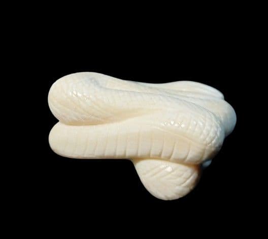 根付 「へび 白蛇」 無銘