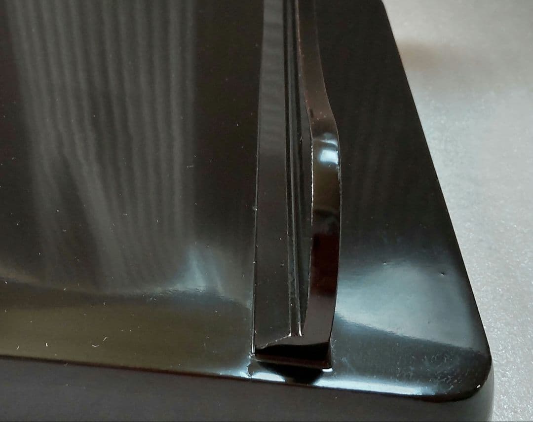 漆器　角盆銀縁