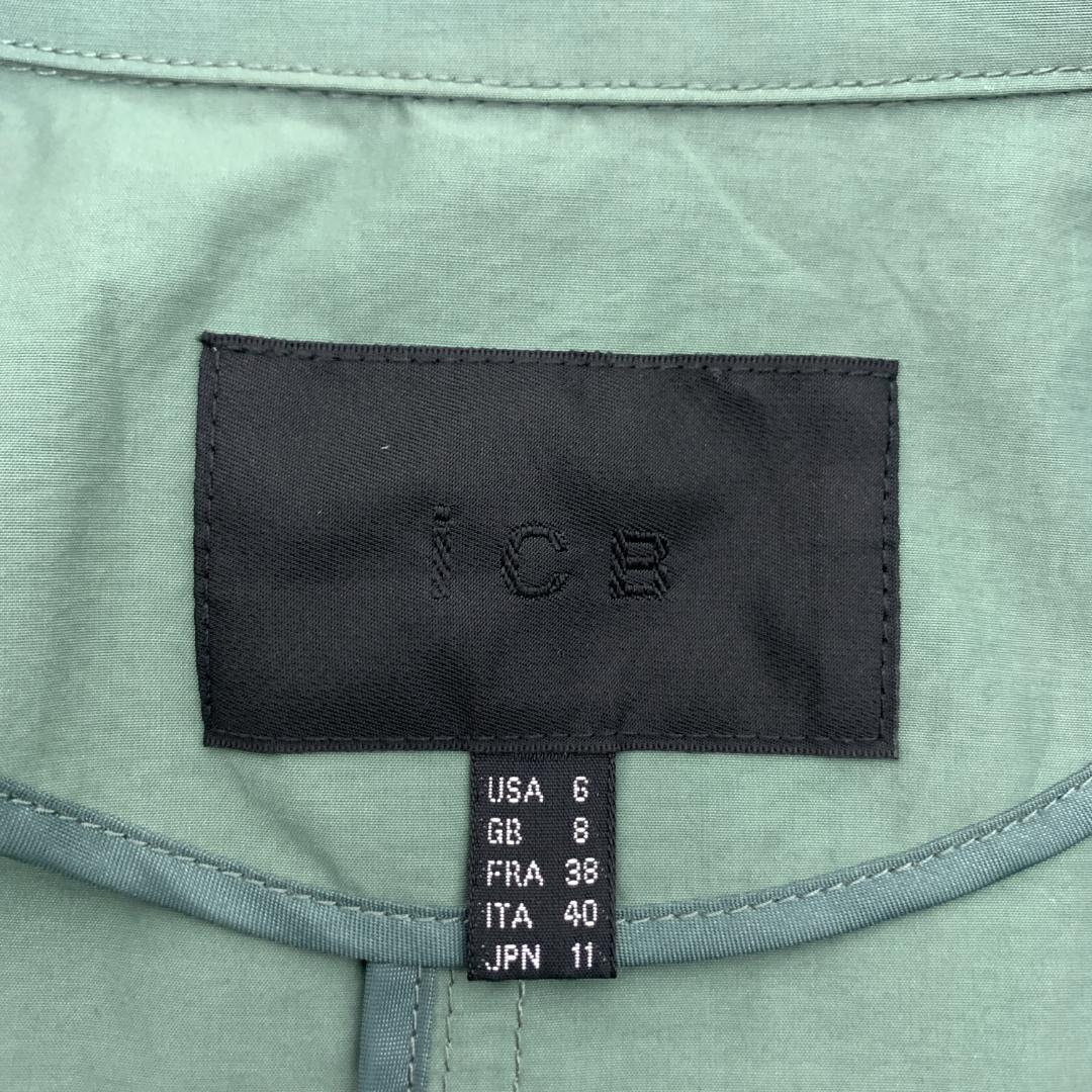 LA5328 ICB アイシービー ベルト付き チェスターコート グリーン 11