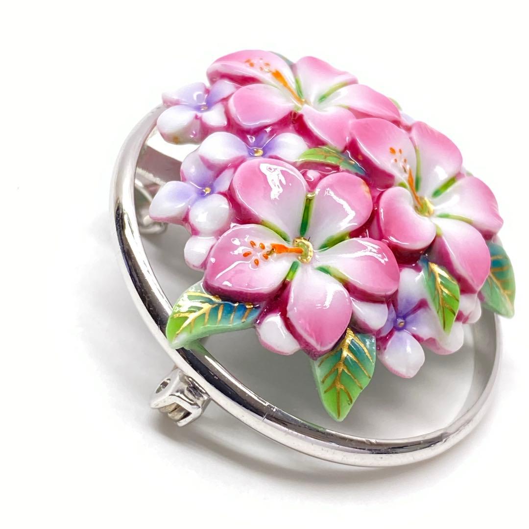 俊兼 トシカネジュエリー 花 ピンク フラワー ブローチ&ネックレストップ