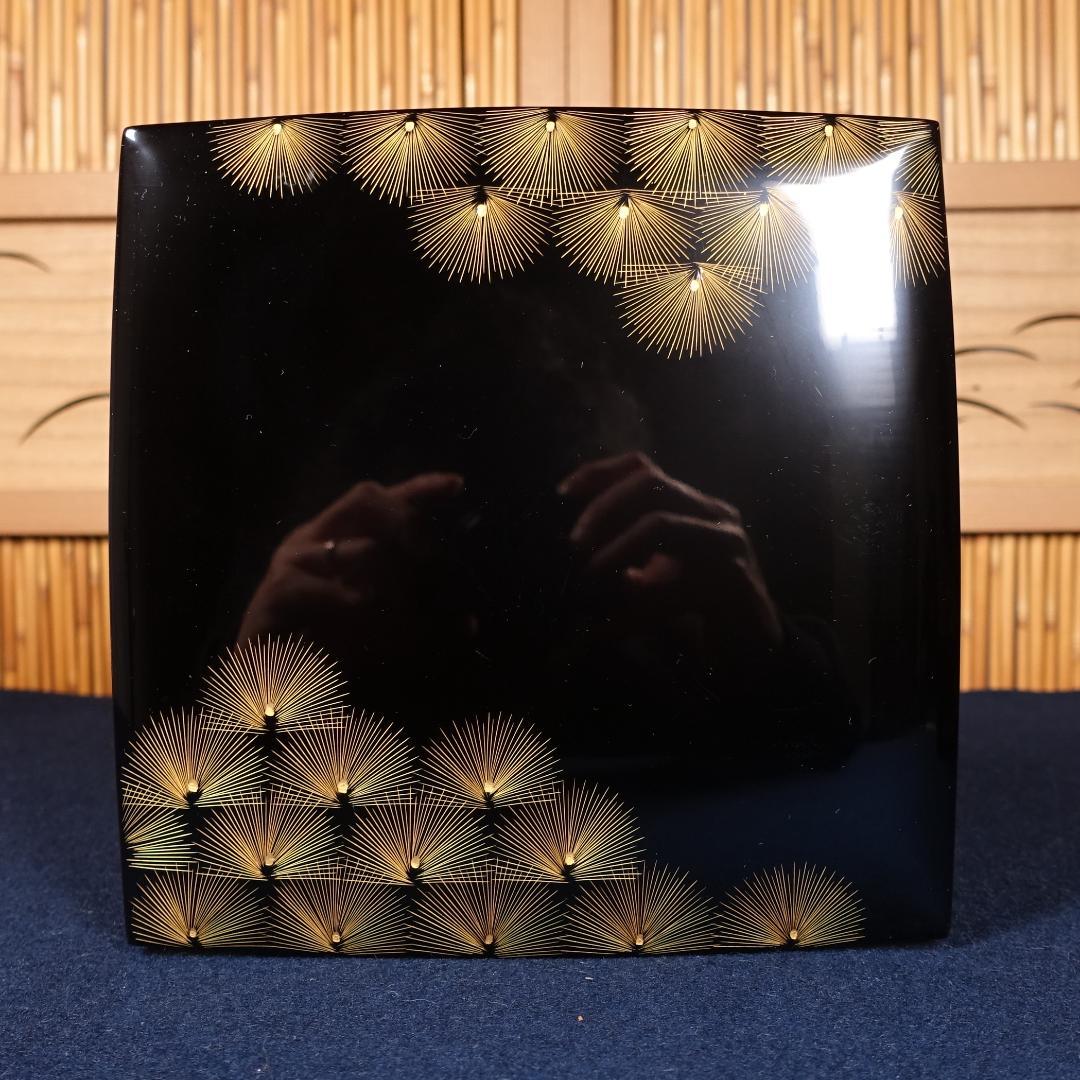 輪島塗 わじま曽我造 黒塗 寿松沈金 二段重箱 共箱