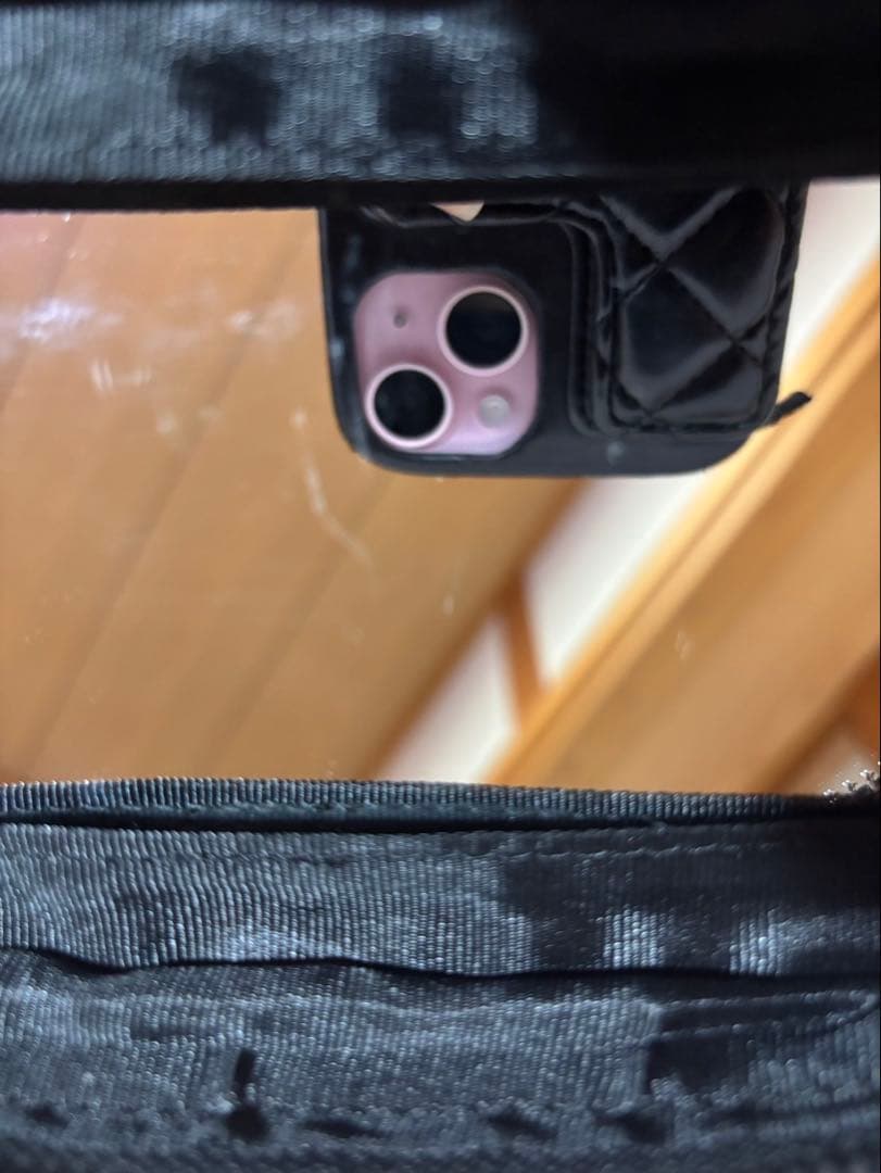 pium ハートドットチュールバニティ バッグ ブラック