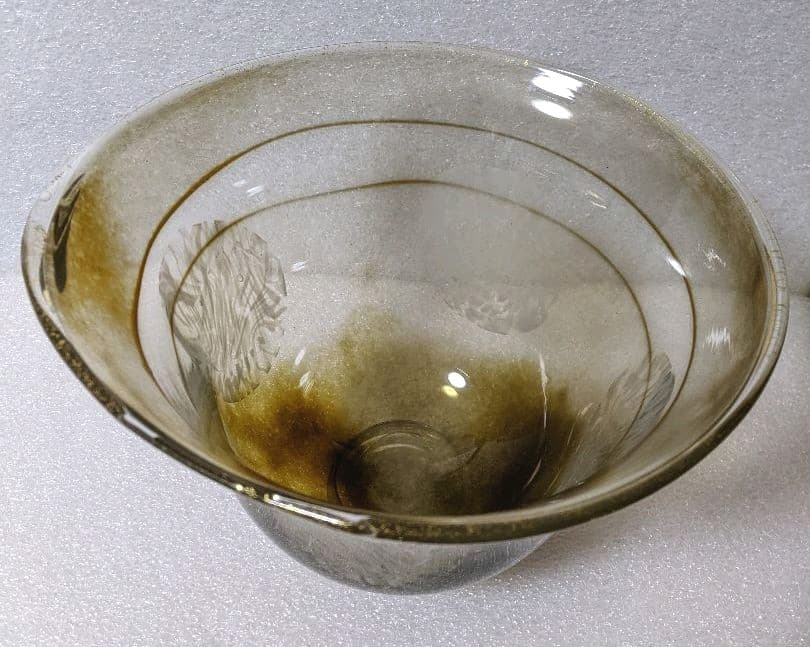 作家物 小西 晃 ガラス工芸 吹きガラス 金彩