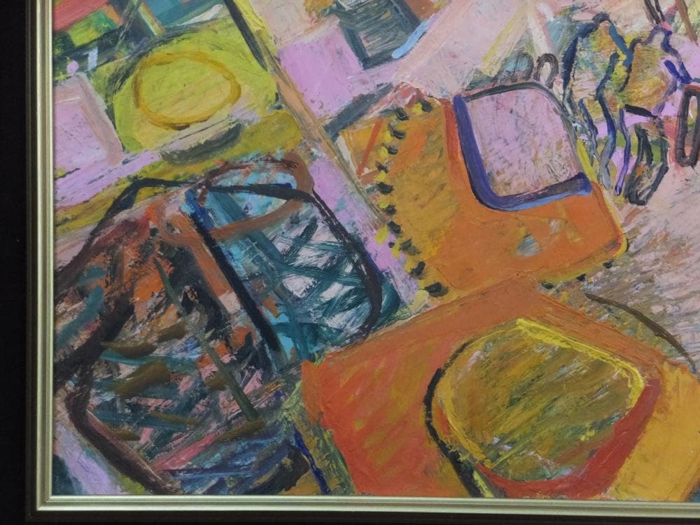 現代美術　星守雄　直筆サイン『馬を見る』キャンヴァスに油彩 12号 11218A