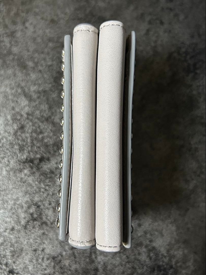 【未使用品】J&M DAVIDSON/スタッズ三つ折り財布/グレー