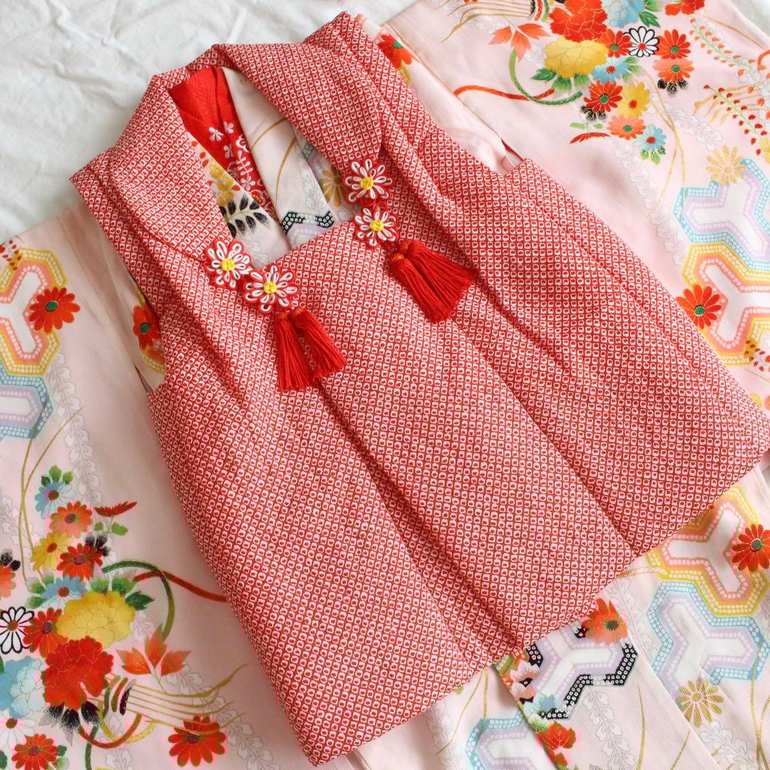 七五三 3歳 女の子 子供 アンティーク 着物 被布 セット