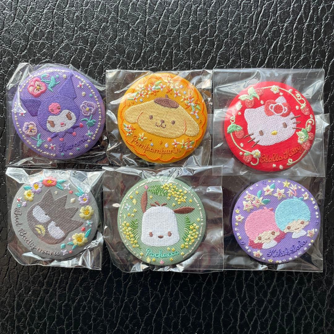 サンリオ　刺繍缶バッジ　花言葉