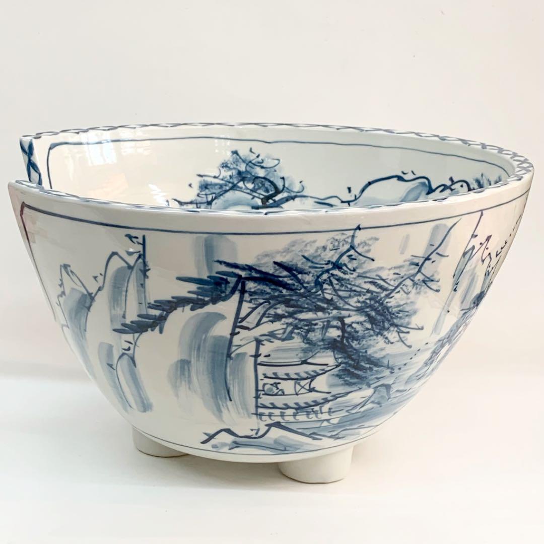 【紅鉢　山水】寿々か窯