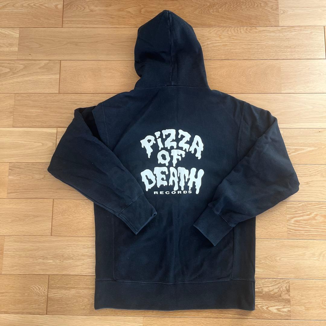Pizza of Death ブラック フルジップパーカー L