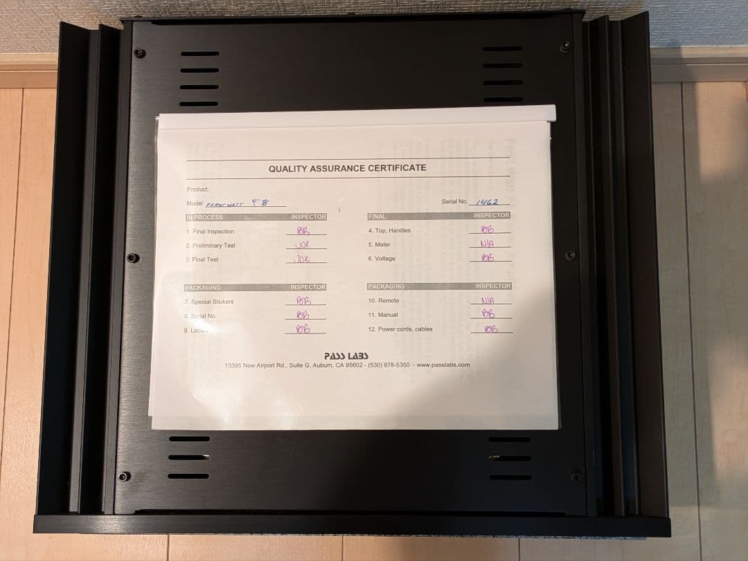 アンプ POWERAMPLIFIER FirstWattF8