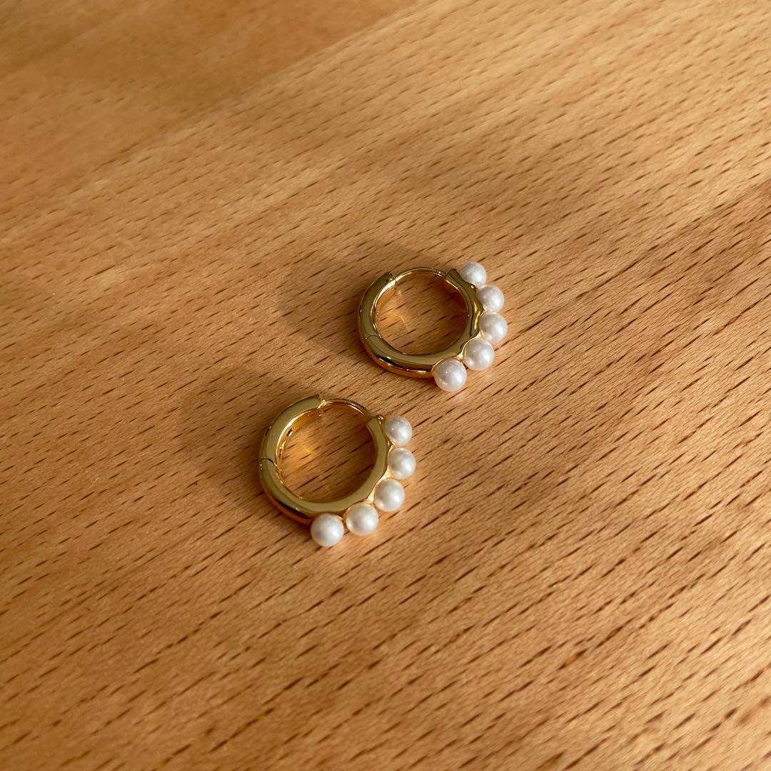 Jouete パール付きフープピアス