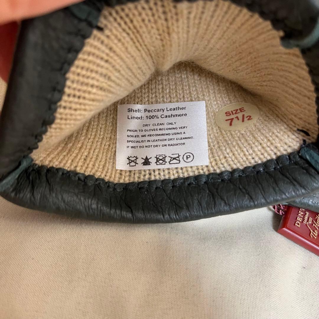 DENTS デンツ ペッカリーレザー カシミヤ グローブ 手袋 15-1564