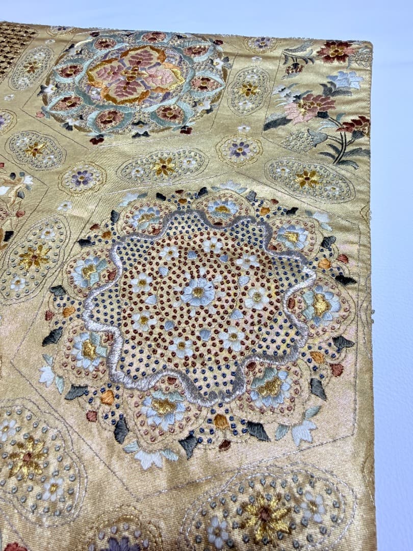 高級 袋帯 正絹 六通柄 汕頭刺繍 相良刺繍 蘇州刺繍 ゴールド 約120万円