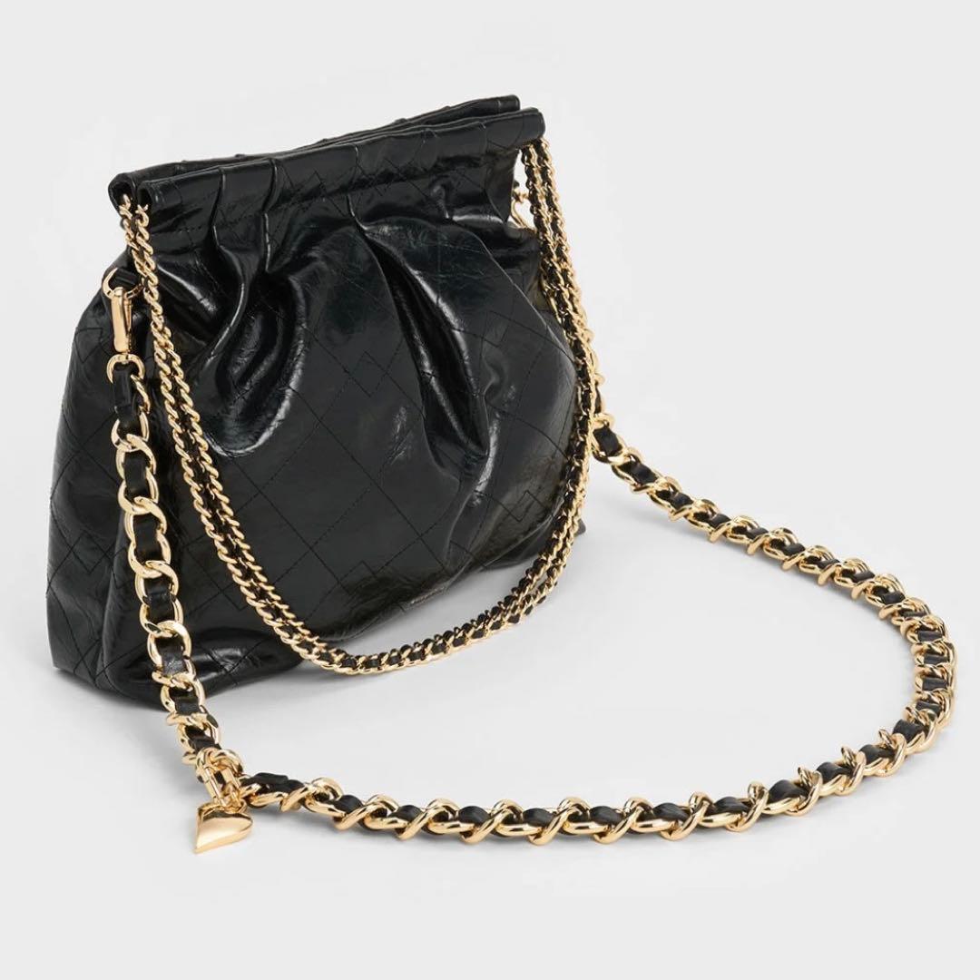 【新品未使用】 ドゥオ ブレードチェーンハンドルホーボーバッグ ブラック