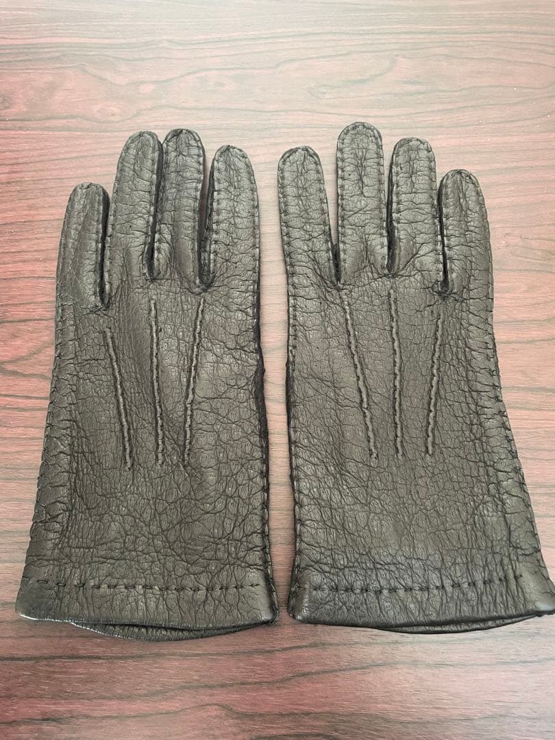 Restelli ペッカリー革手袋　ブラック　サイズ8