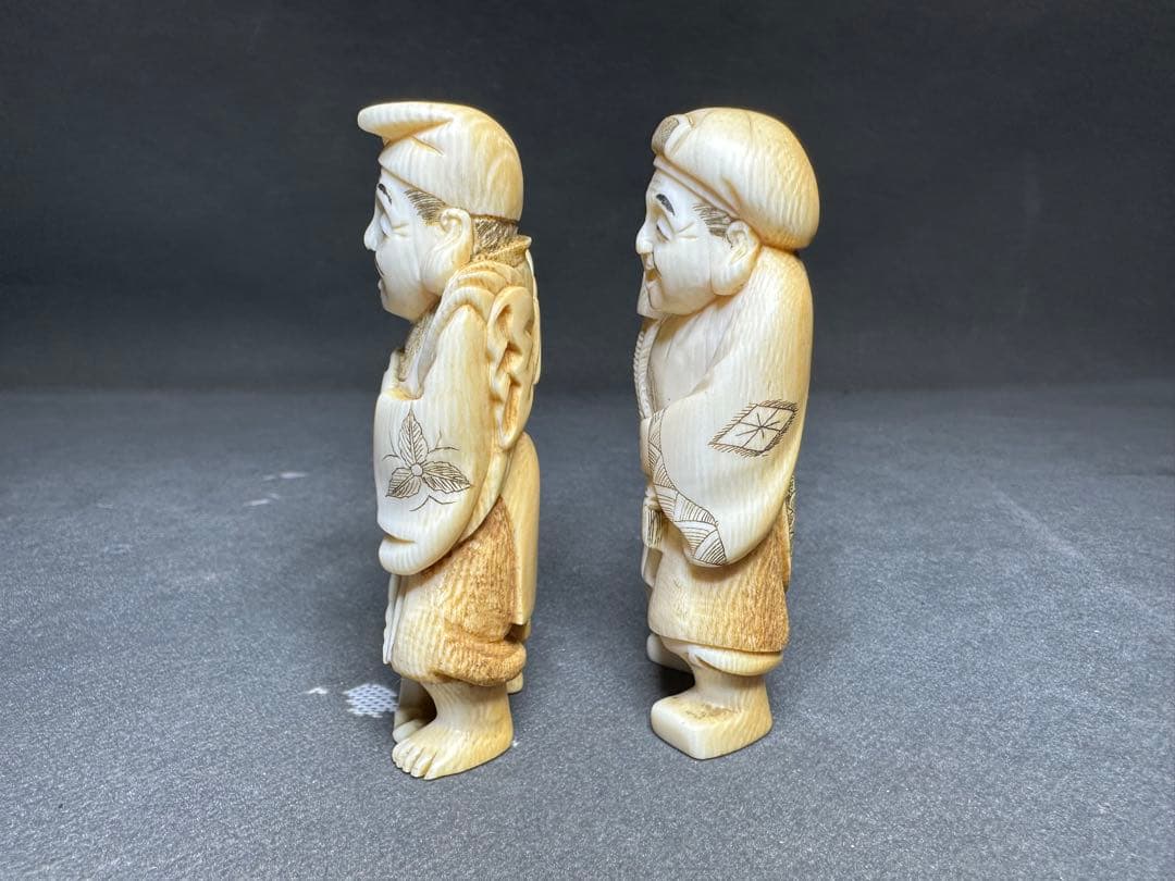 極上　えびす様　天然素材　置物　飾り物　古美術品　 細密細工　仏像 仏教