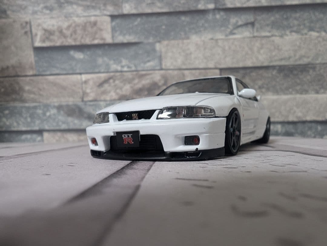 1/43 エブロ製 R33 GTR 極低超扁平カスタム　改造ミニカー