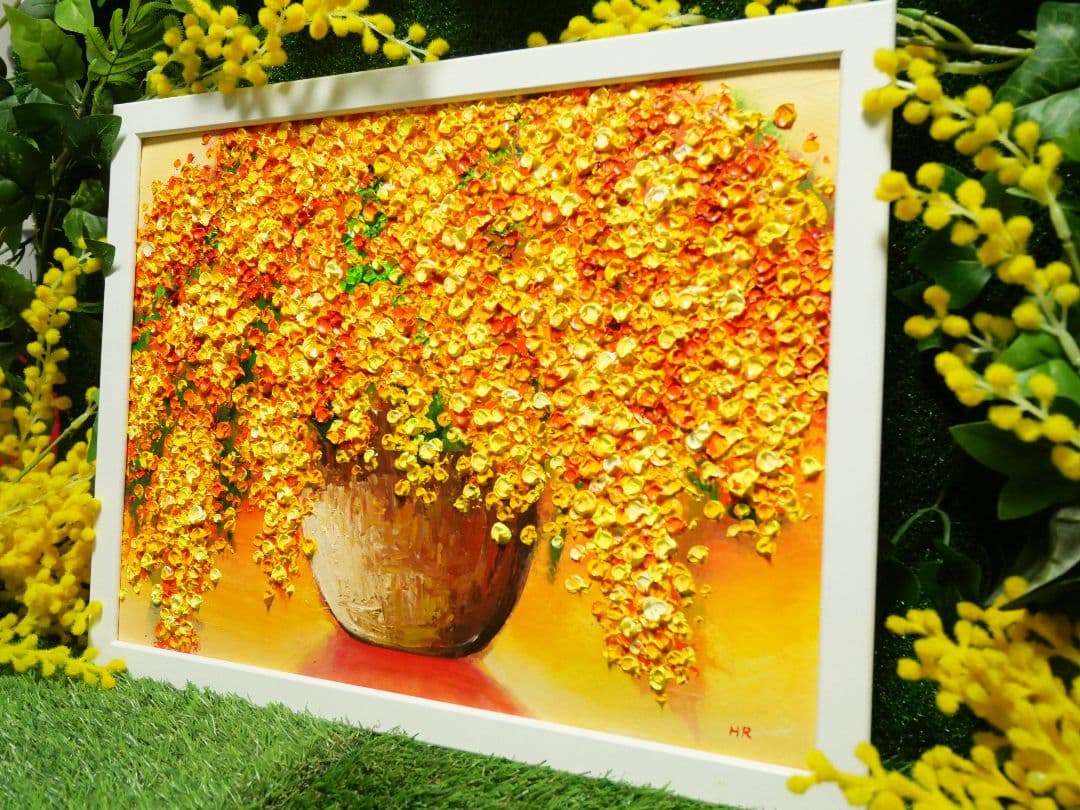 油絵 絵画 【ミモザ】