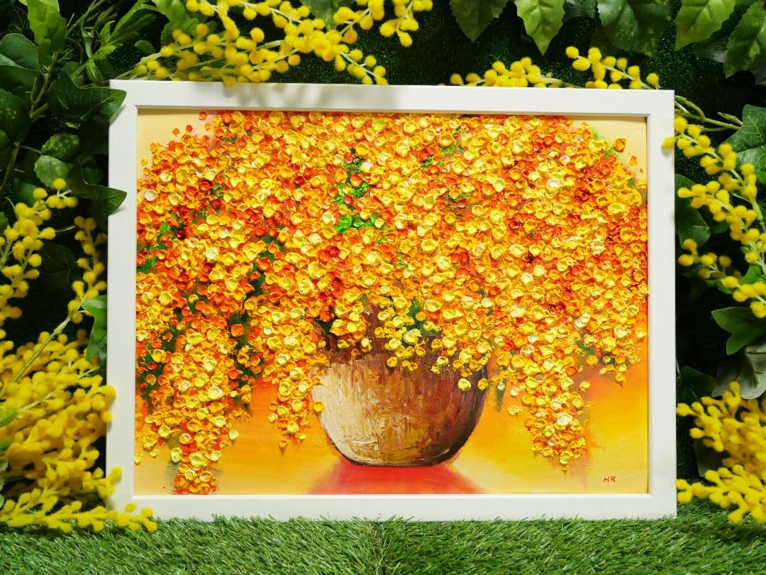 油絵 絵画 【ミモザ】