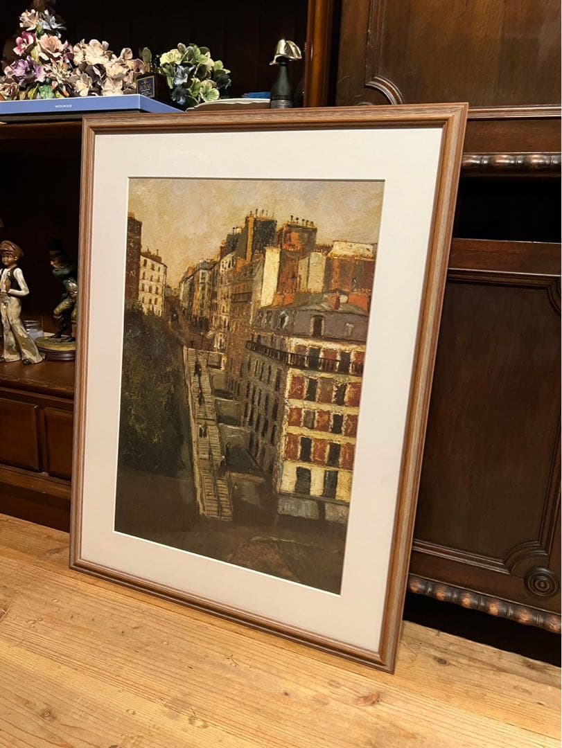 ユトリロ 絵画 ミュラー通り額縁 アート インテリア