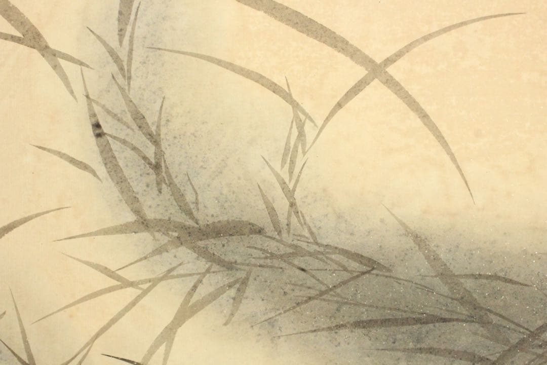 No5367 掛軸　愛新覚羅毓奮　双朱鷺図　紙本着色　唐物　中国画　送料無料