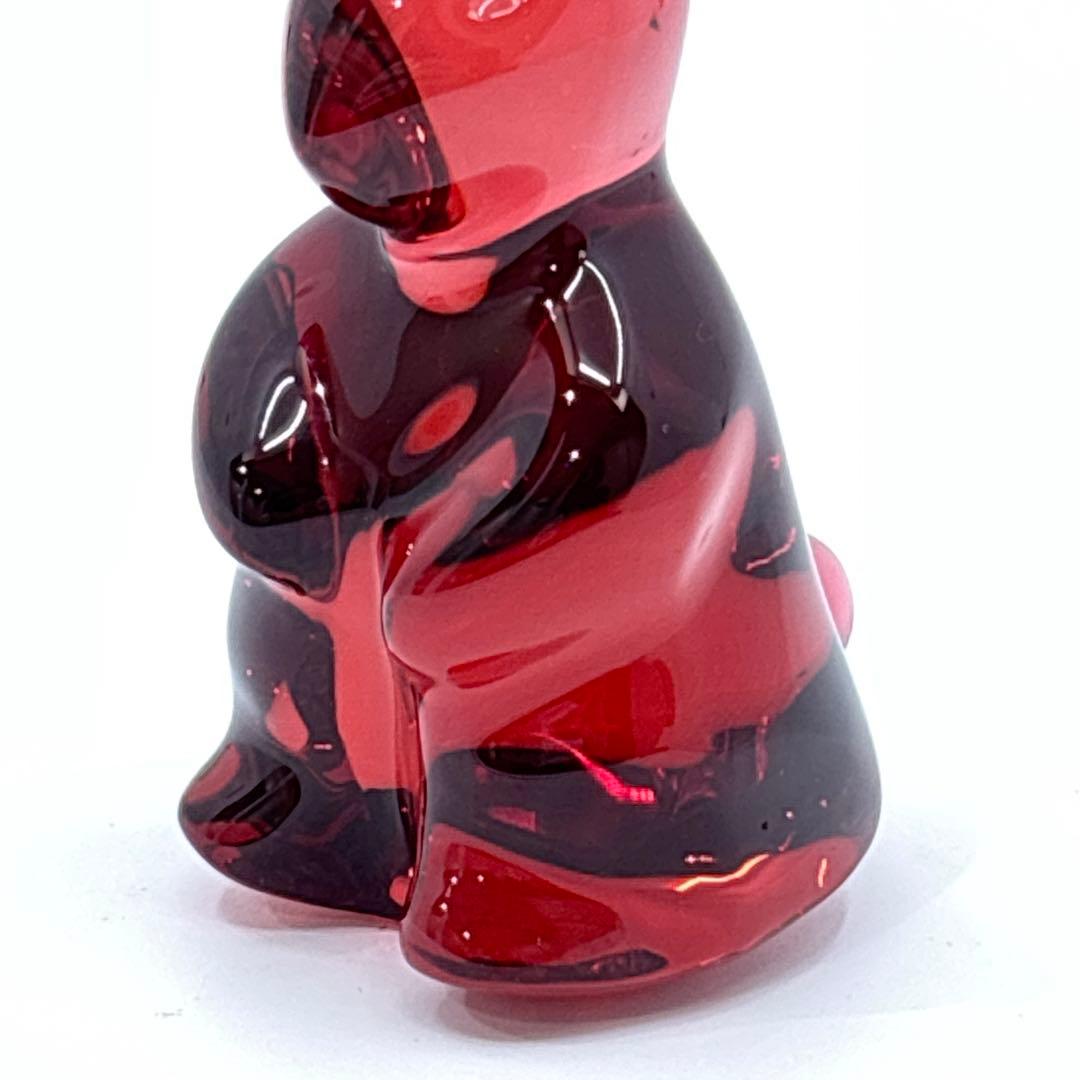 美品 Baccarat バカラ クリスタル フィギュリン うさぎ レッド 兎 卯